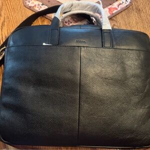 Fossil Dark Leather Men's Briefcase